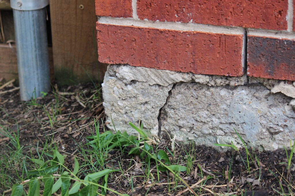 foundation of a house cracked